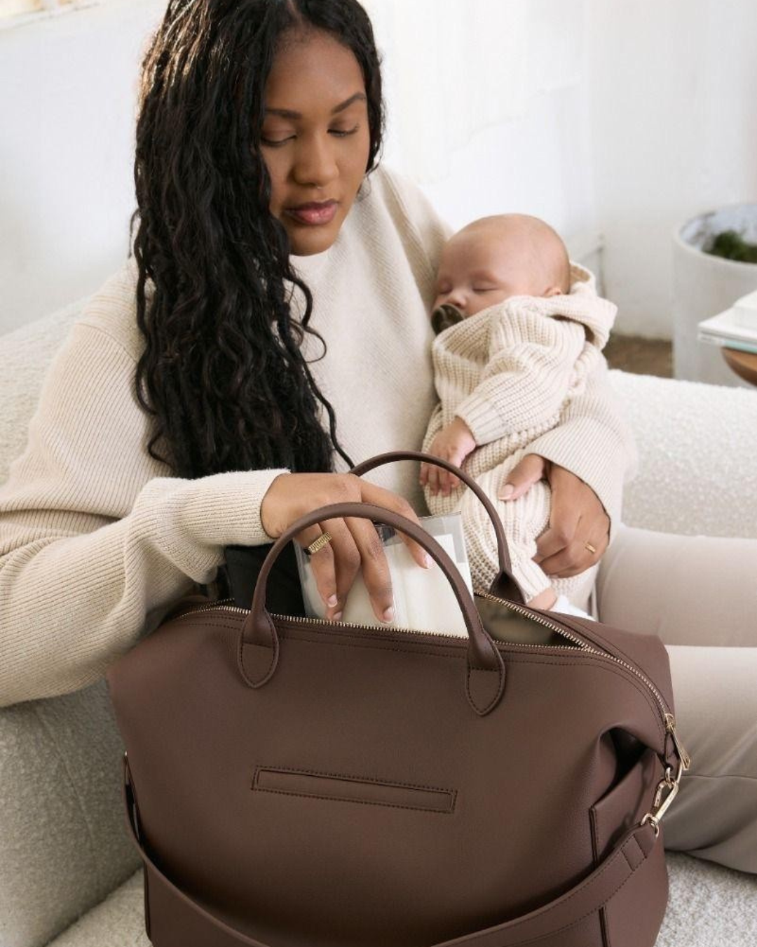 MILA — Sac à langer convertible — Marron Chocolat — maman bébé