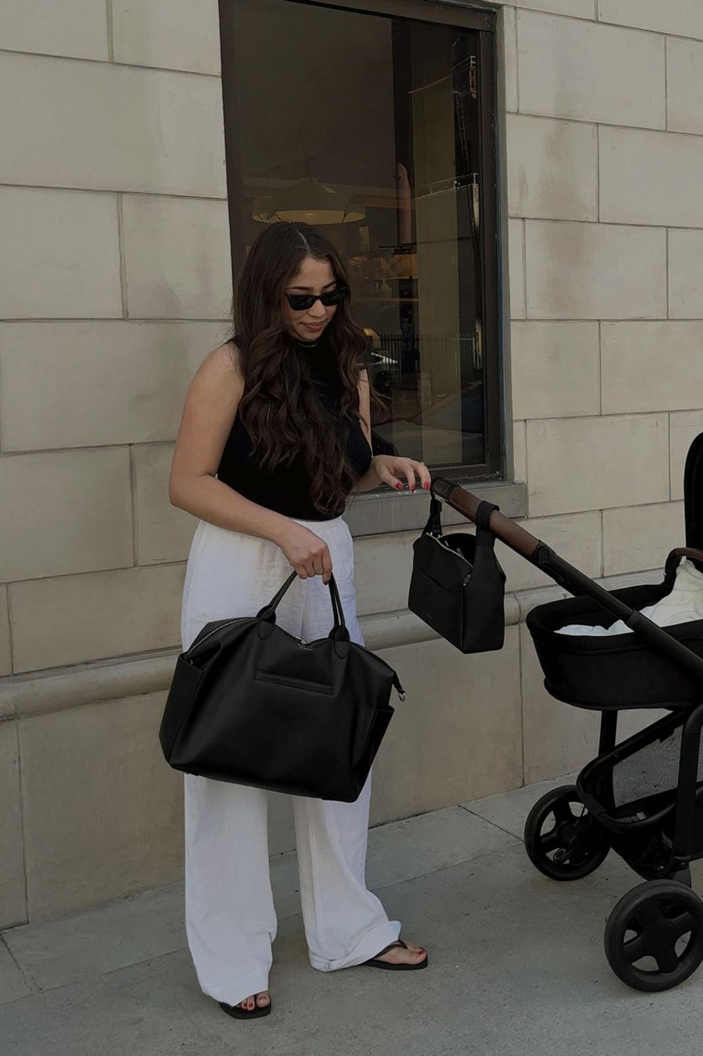 MILA — Sac à langer convertible — Noir — poussette rue